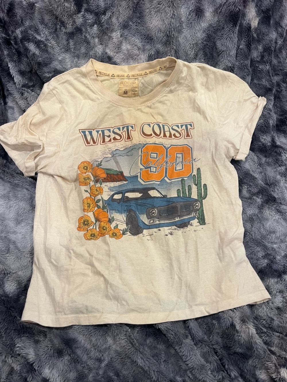 West Coast 90 Graphic womens Tee in Cream
